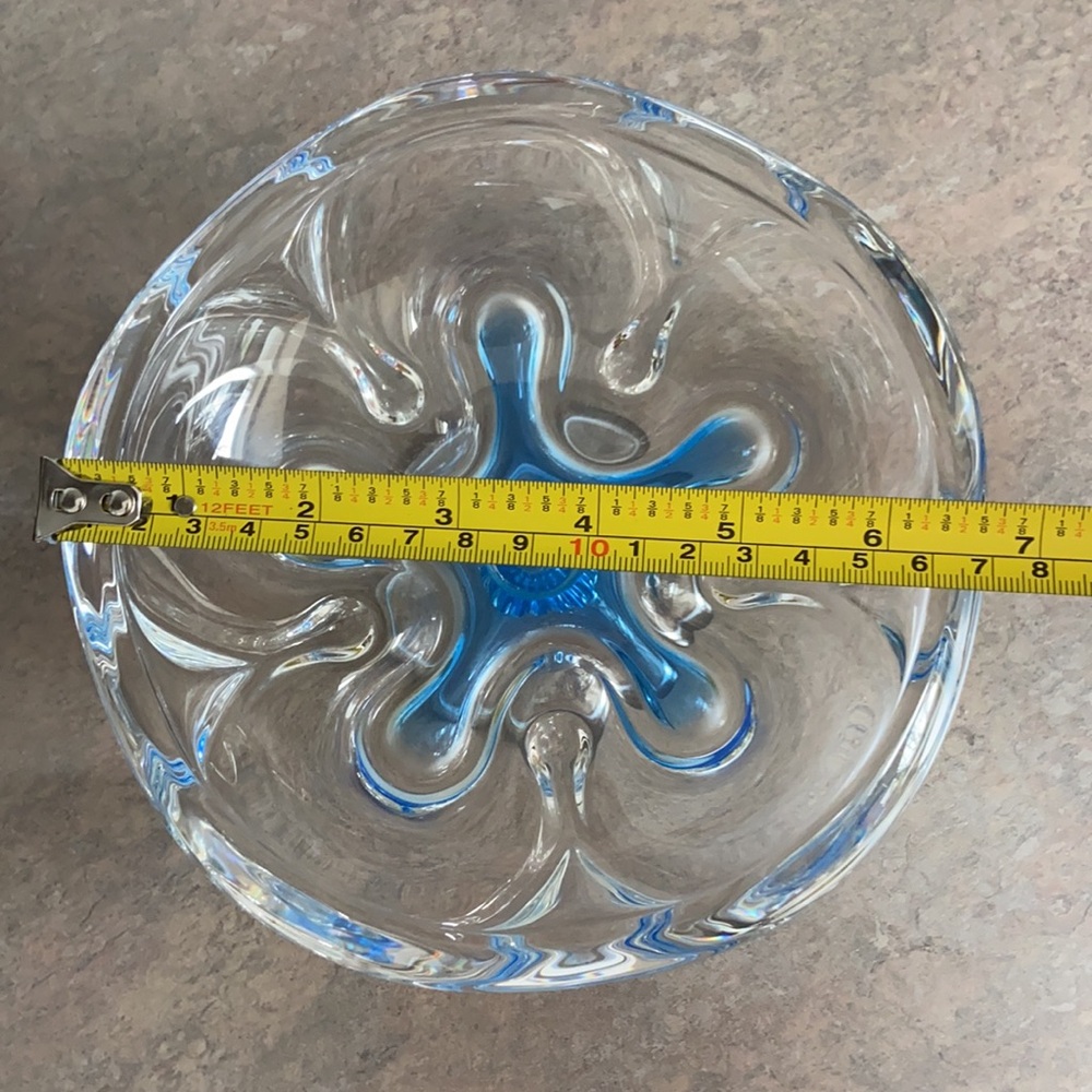 Blue and clear glass candy dish - Picture 4 of 5